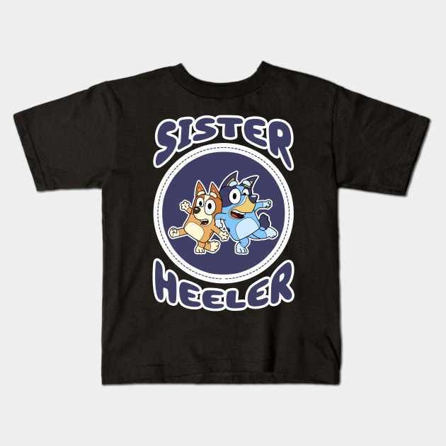 Sister Heeler II Kids T-Shirt by Gunung Sambojorka